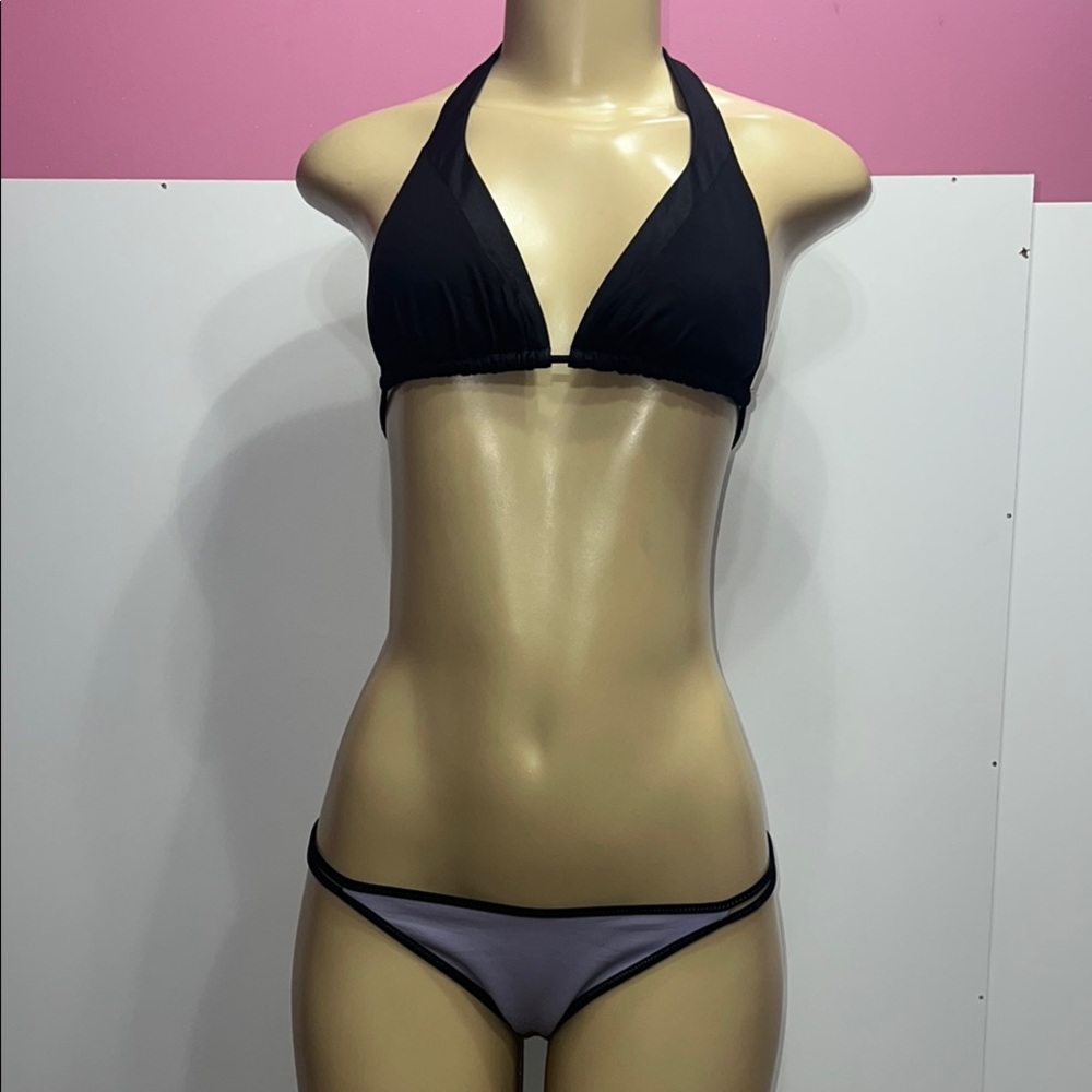 Victoria's Secret Black and Gray Bikini Set zs M‎